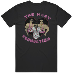 Vintage Distressed The Hart Foundation Anvil Rip Fan Mens Cotton Classic T Shirt
