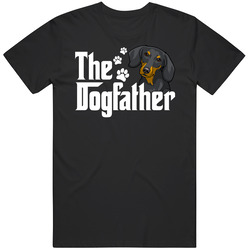 Dachshund The Dogfather Father's Day Mens Cotton Classic T Shirt