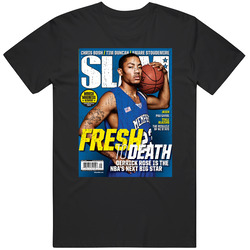 Slam Magazine Issue 117 Derrick Rose Popular Basketball Magazine Grunge Look Mens Cotton Classic T Shirt