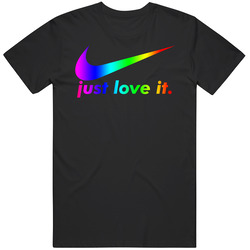 Nike Just Love It Parody Lgbtq Pride Mens Cotton Classic T Shirt
