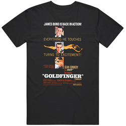 Goldfinger, T-Shirt, James Bond, Sean Connery, 007, action, Thunderball Mens Cotton Classic T Shirt