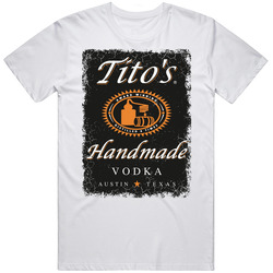 Tito's Handmade Vodka Logo Bottle Label Drinking Booze Party Mens Cotton Classic T Shirt