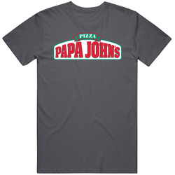 Papa Johns Pizza Cool Fast Food Restaurant Brand Logo Mens Cotton Classic T Shirt