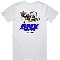 BMX Action Magazine, T-Shirt, Retro, Freestylin', Hutch, Haro, GT Racing, Bike Mens Vintage T Shirt