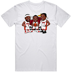Lebron Bosh Wade Heat Caricature Mens Vintage T Shirt