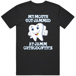 My Mouth Got Jammed At Jamm Orthodontics Parks And Recreations Tv Series Mens Vintage T Shirt