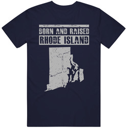 Born and Rasied Vintage Rhode Island T-Shirt - Rhode Island is My Home State Mens Vintage T Shirt