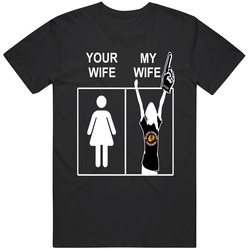 Chicago Black Hawks Classic T Shirt Sports Hockey Tee Your Wife My Wife Funny Sporting NHL Apparel Mens Vintage T Shirt