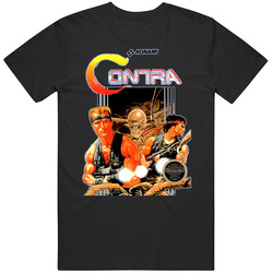 Contra Nes Classic Video Game Box Art Mens Vintage T Shirt