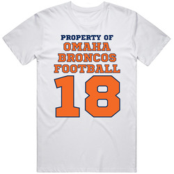 Property Of Omaha Broncos #18 Peyton Manning Parody Mens Vintage T Shirt