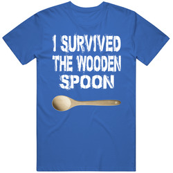 I Survived The Wooden Spoon Blue Mens Vintage T Shirt