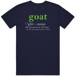 Russell Wilson Goat Definition Greatest Of All Time Quarterback Seattle Football Fan Mens Vintage T Shirt