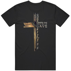 John 3 16 Christian Cross Bible Mens Vintage T Shirt