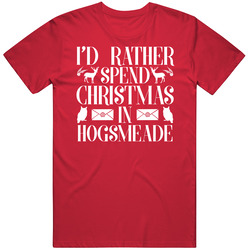 I'd Rather Spend Christmas In Hogsmeade Harry Potter Village Holiday Fan Gift Mens Vintage T Shirt