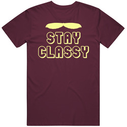 Stay Classy Funny Ron Burgundy Anchorman Mens Vintage T Shirt
