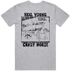Neil Young Crazy Horse Zuma Sport Grey Mens Vintage T Shirt