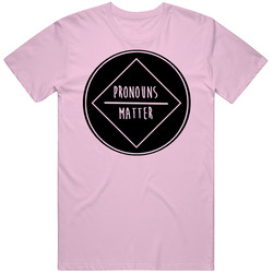 Pronouns Matter Pink Mens Vintage T Shirt