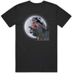 Gothic Werewolf Howling At The Moon Mens Vintage T Shirt