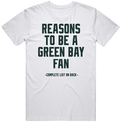 Reasons To Be A Green Bay Fan - Gag Gift Novelty T-shirt â€“ Nfl - Anti Green Bay Packers Mens Vintage T Shirt