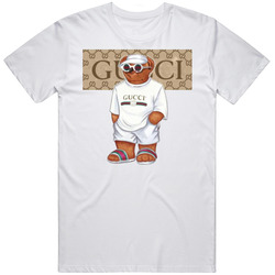 Bear White Mens Vintage T Shirt