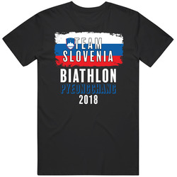 Team Flag Slovenia Biathlon Pyeongchang 2018 Olympic Mens Vintage T Shirt