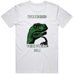 Thinking Meme Dinosaur Ironic Mens Vintage T Shirt