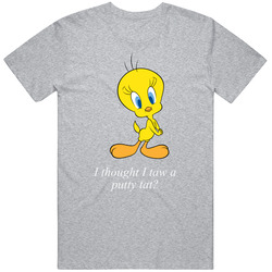 Tweety Bird I Thought I Saw A Putty Cat Cartoons Looney Toons Character Mens Vintage T Shirt