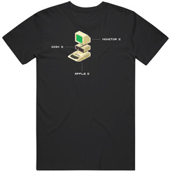 Apple 2 Computer Video Game Retro 80s Mens Vintage T Shirt