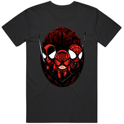 Daredevil Spiderman And Deadpool Parody Team Mens Vintage T Shirt