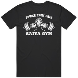 Vegeta Saiyan Gym Tee-dragon54 Ball45 Z  Black  1 Mens Vintage T Shirt