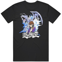 Yugioh Kaiba Dragon T-shirt Mens Anime Cartoon Yu-gi-oh Tees Black 1 Mens Vintage T Shirt