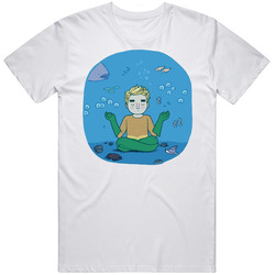Aquaman Underwater Meditation Cartoon Mens Vintage T Shirt