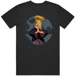 Naruto Deidara Akatsuki Member Anime Manga Mens Vintage T Shirt
