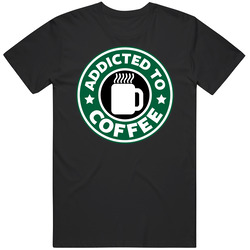 Addicted To Coffee Mens Vintage T Shirt