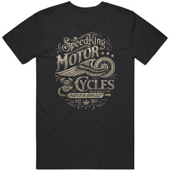 Vintage Distressed Motorcycle Logo Speed King Motor Cycles Parts And Service Cotton Classic T Shirt