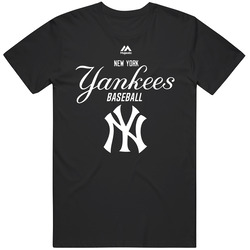 New York Yankees Ny Tee All The Way Game  Black 1 Cotton Classic T Shirt