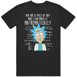 Rick And Morty Mathematically Tee Black Cotton Classic T Shirt