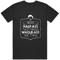Large Ron Swanson Black And White T   For Men Cotton Classic T Shirt