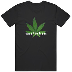 Black Save The Trees Cotton Classic T Shirt
