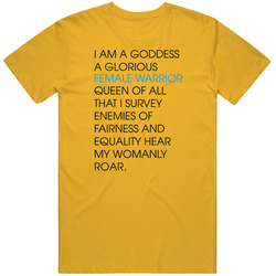 Pawnee Goddess Parks Man's  Gold Cotton Classic T Shirt