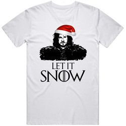 Let It Snow Jon Snow Game Of Thrones Tv Show Lover Christmas Cotton Classic T Shirt