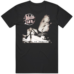 White Lion Fight To Survive Rock Band Legend Cotton Classic T Shirt