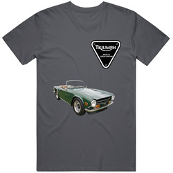 Triumph Tr6 Car 70's Classic T Shirt Charcoal Grey Cotton Classic T Shirt