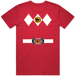 Red Power Ranger Uniform Halloween Costume Cotton Classic T Shirt