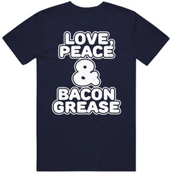 Love Peace And Bacon Grease Funny Greasy Food Foodie Lover Distressed Cotton Classic T Shirt