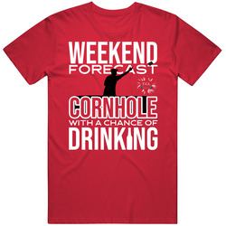 Forecast Cornhole With A Chance Of Drinking Tillsonburg Cotton Classic T Shirt