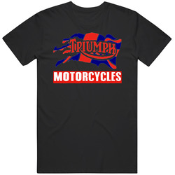 Triumph Motorcycles  British Flag Logo Cotton Classic T Shirt