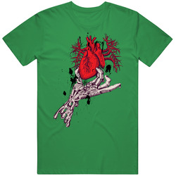 Skeleton Hand Holding Anatomical Red Heart Design For All Type, All Size And All Suitable Color Cotton Classic T Shirt