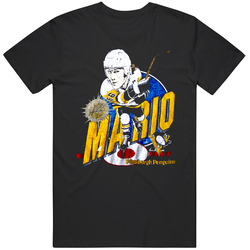 Mario Lemieux Retro Hockey Caricature Cotton Classic T Shirt