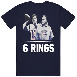 Dynamic Duo 6 Superbowl Rings Tom Brady Bill Belichick Football New England Patriots Cotton Classic T Shirt